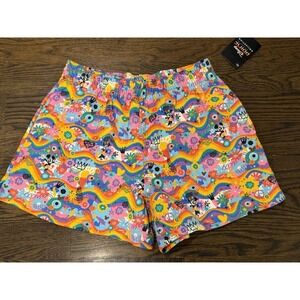 Disney Collection Pride Shorts Womans Large Rainbow Mickey Minnie Fleece NEW